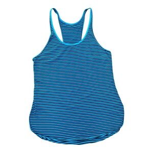 Lululemon Razorback Blue Striped Tank Top Rare Sea Wheeze Size 8